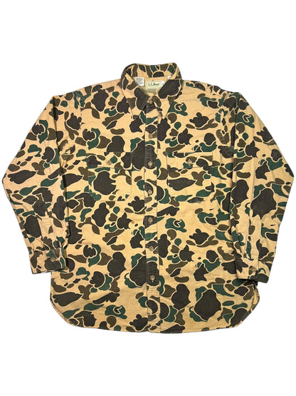 Vintage 80s L.L. Bean duck camo chamois button up shirt (L)