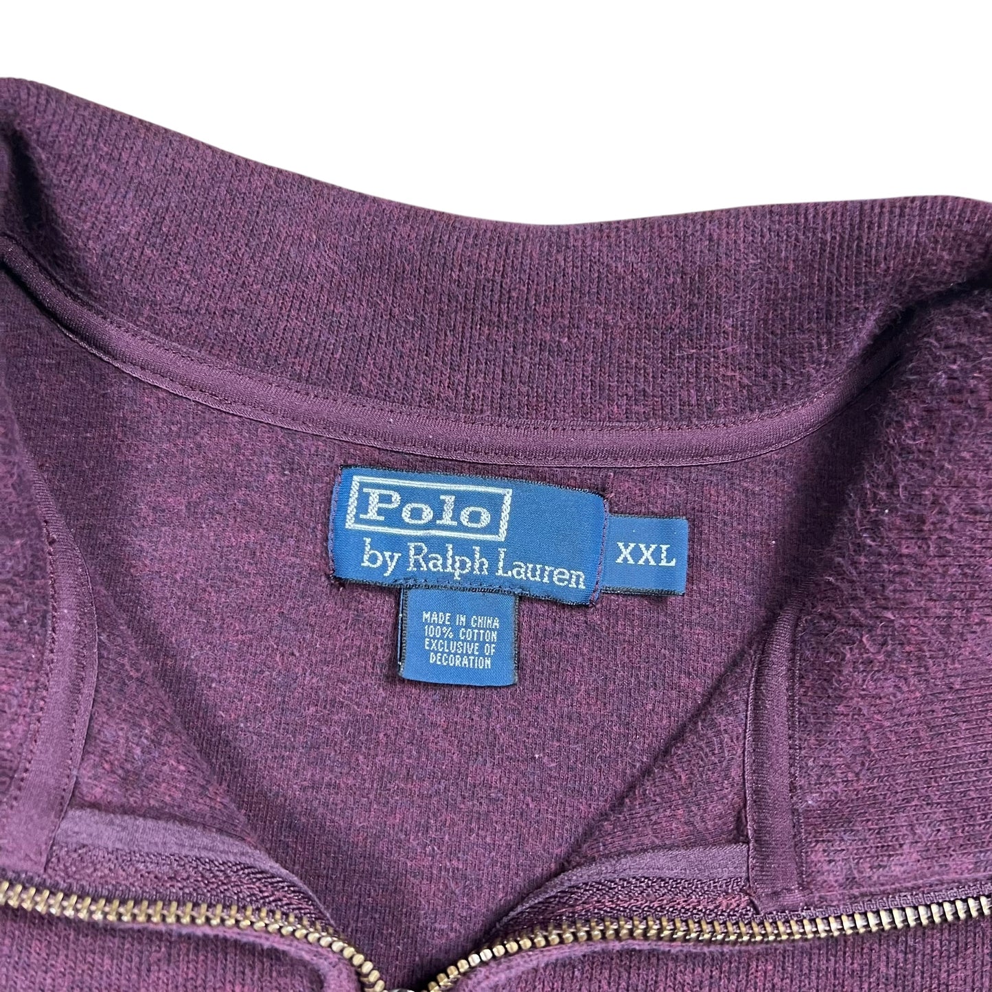 Vintage 90s Polo Ralph Lauren maroon 1/4 zip crewneck (XXL)