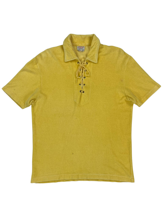 Vintage 1960s St. Michael terry yellow cloth polo shirt (M)