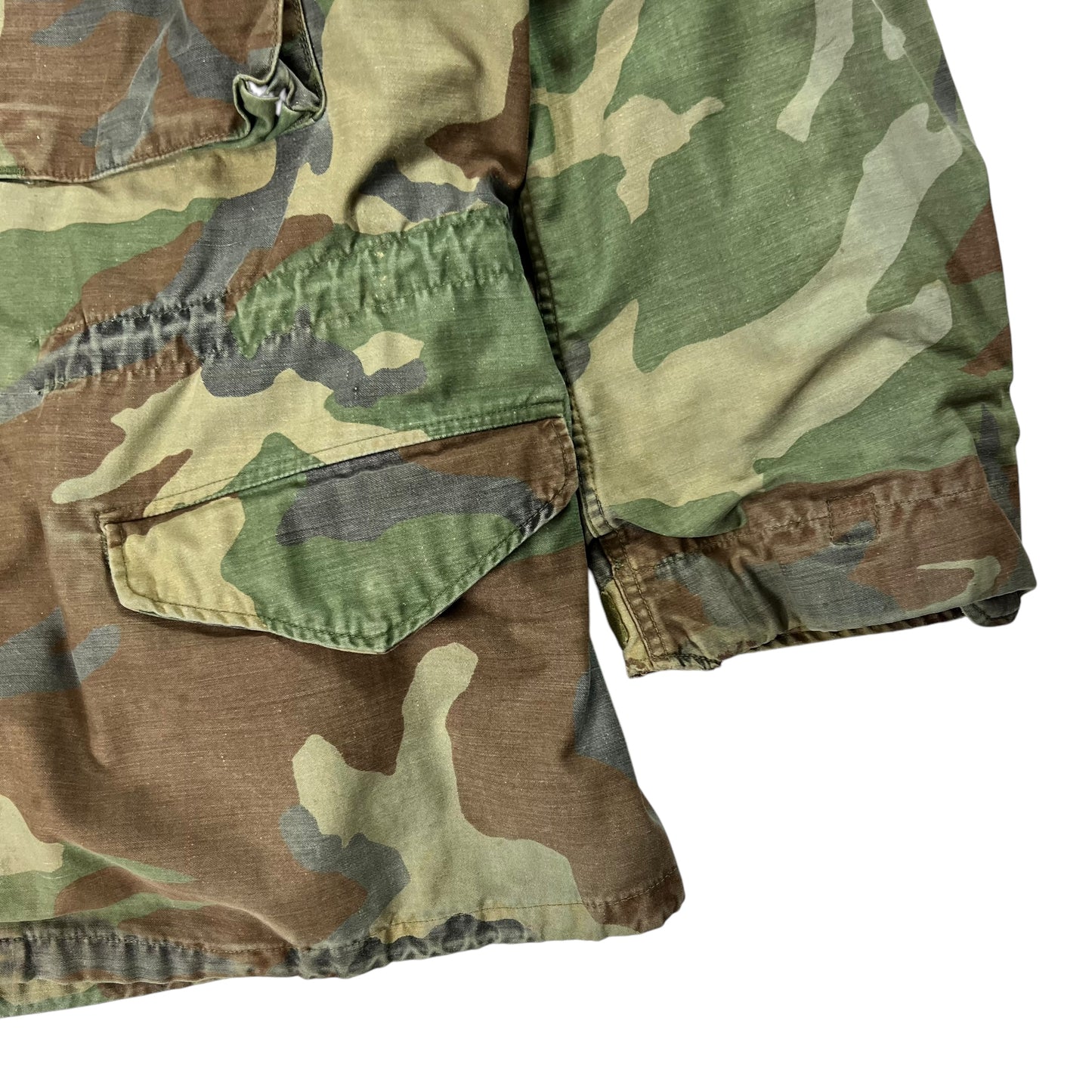 Vintage 90s camo military hooded jacket (L)