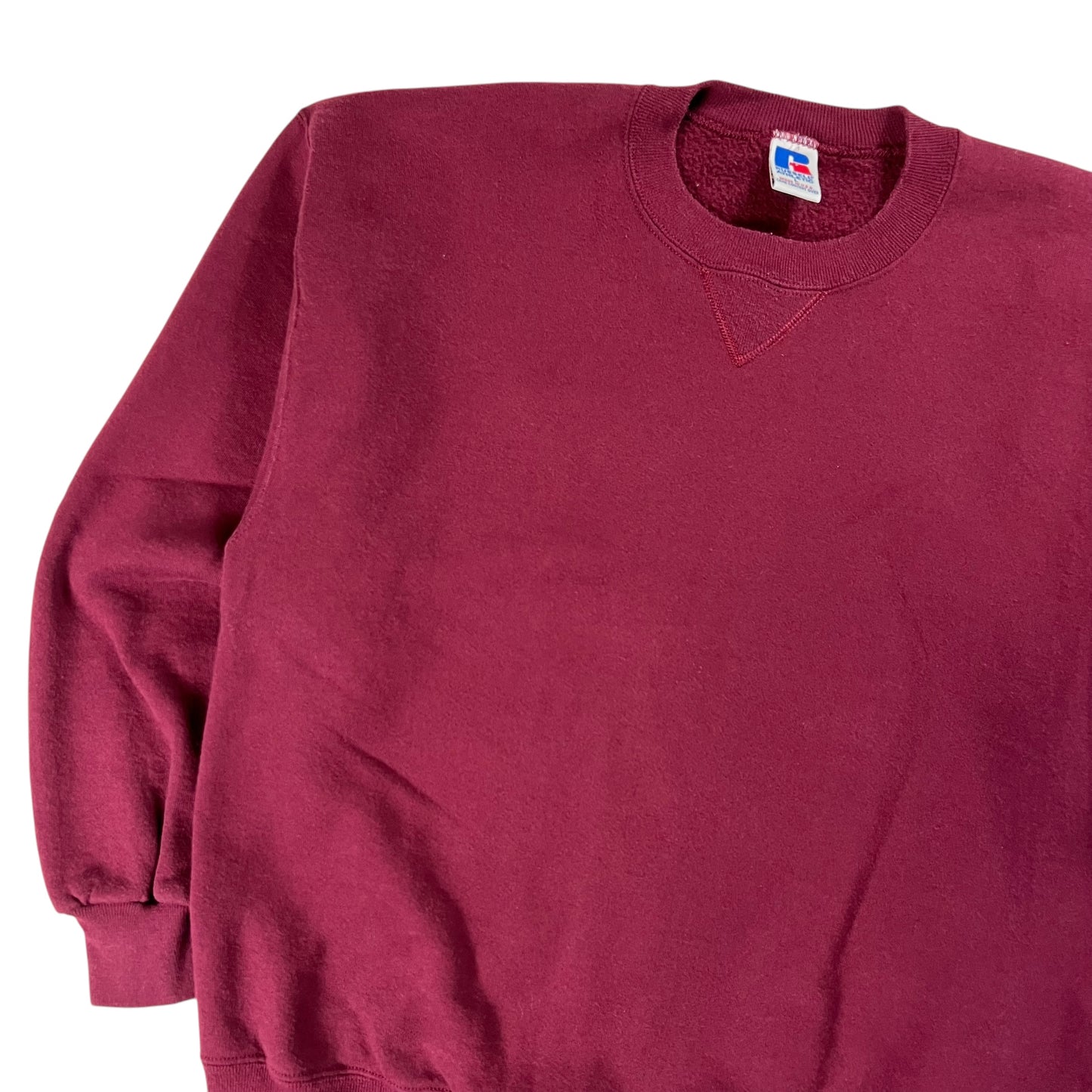 Vintage 90s Russell Athletic blank burgundy crewneck (L)