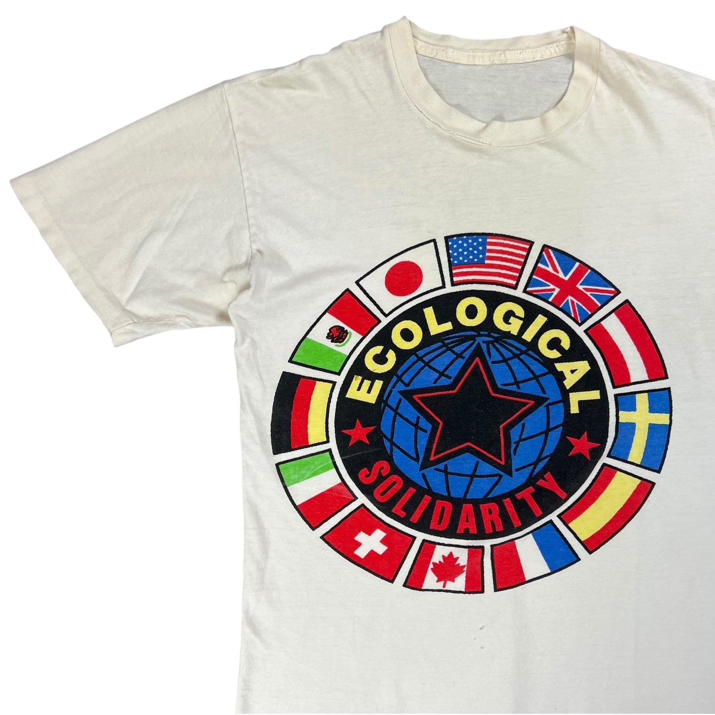 Vintage 80s Ecological Solidarity peace tee (S)