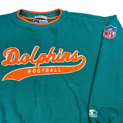Vintage 90s Starter Miami Dolphins script tail sweep crewneck (L)