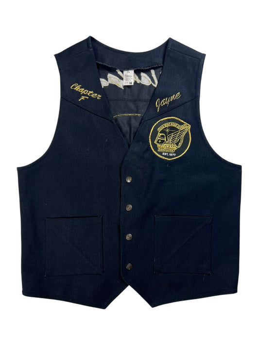 Vintage 80s Gold Wing Road Riders biker club vest (M)