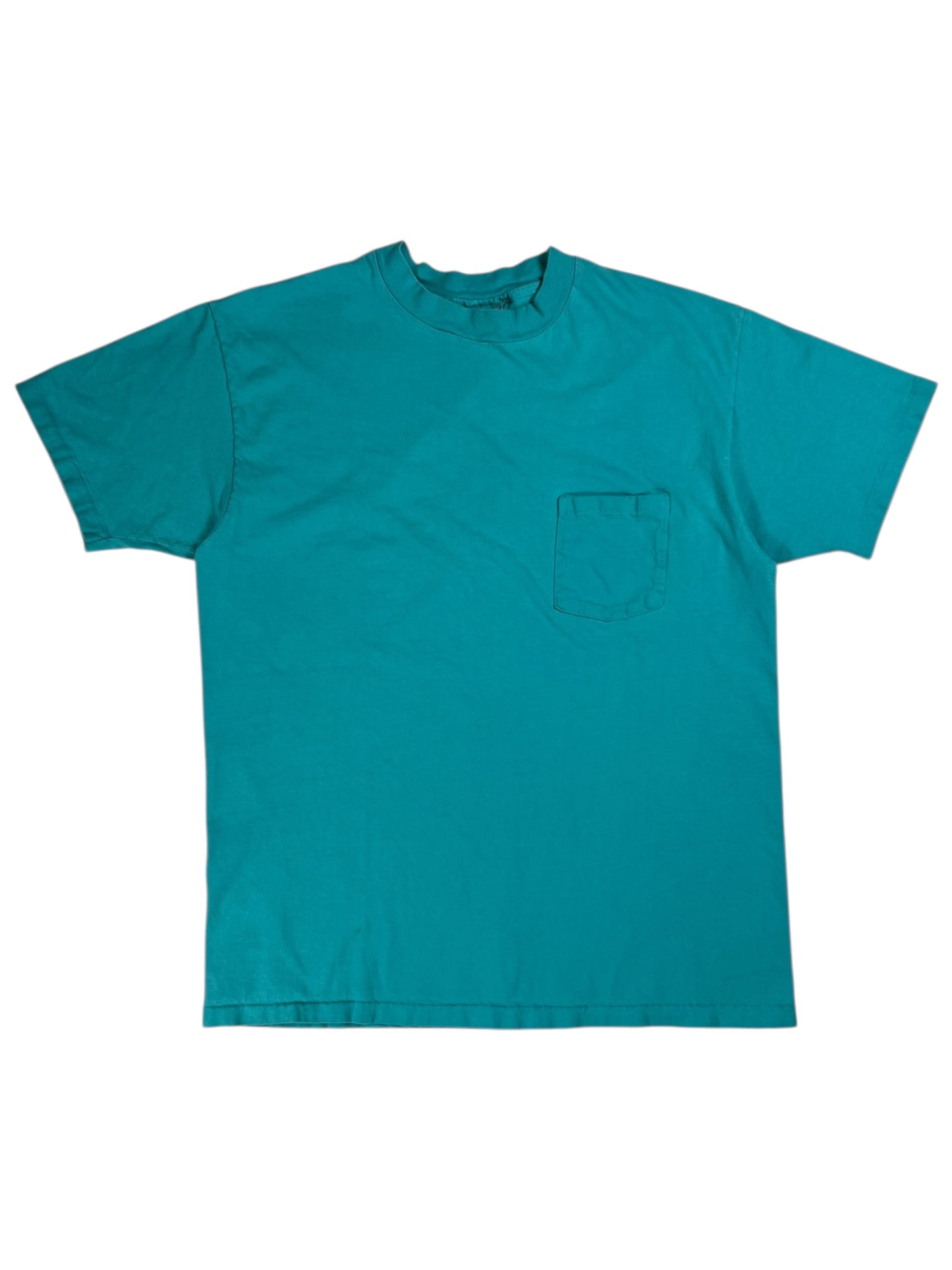 Vintage 80s Hanes Beefy T teal pocket tee (L)