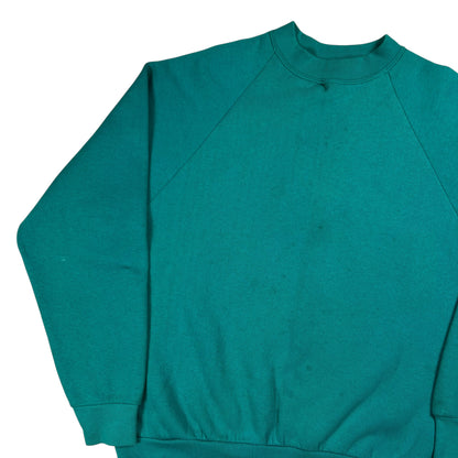 Vintage 90s Fruit of the loom faded teal crewneck (L)