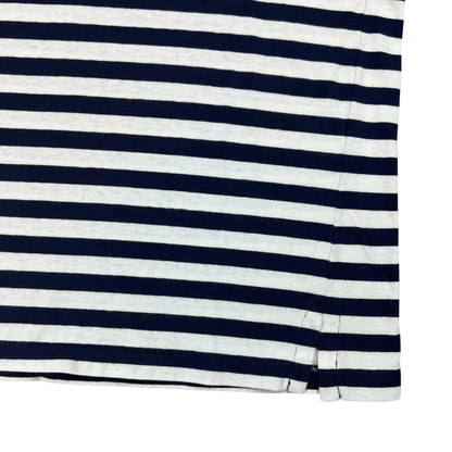 Vintage 90s Lands’ End striped navy white pocket tee (L)