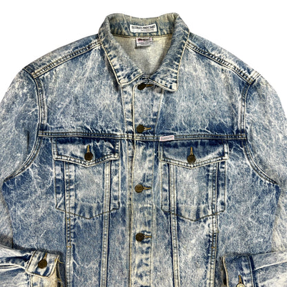 Vintage 90s GUESS Jeans acid wash worn denim jacket (M)