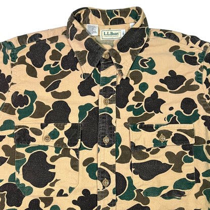 Vintage 80s L.L. Bean duck camo chamois button up shirt (L)