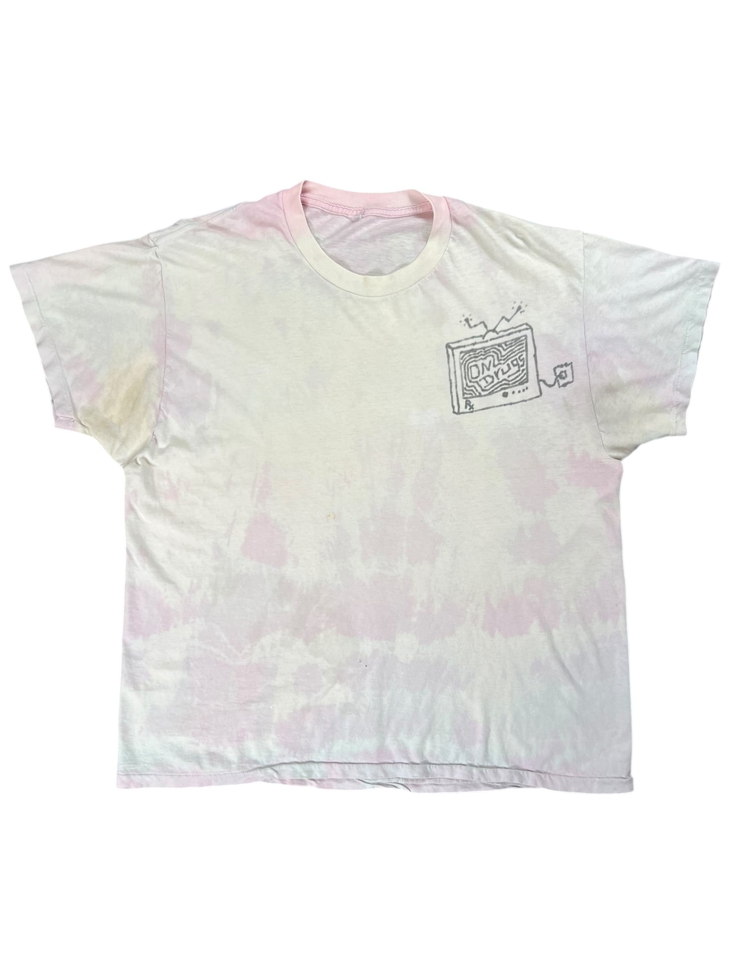 Vintage 90s On Drugs TV tie dye tee (L)