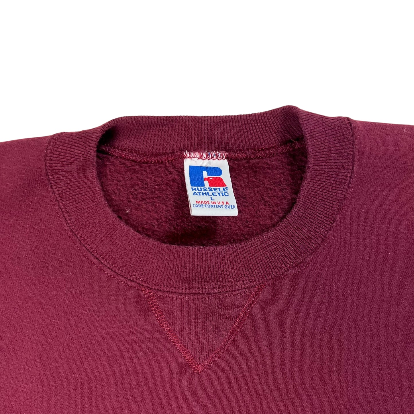 Vintage 90s Russell Athletic blank burgundy crewneck (L)