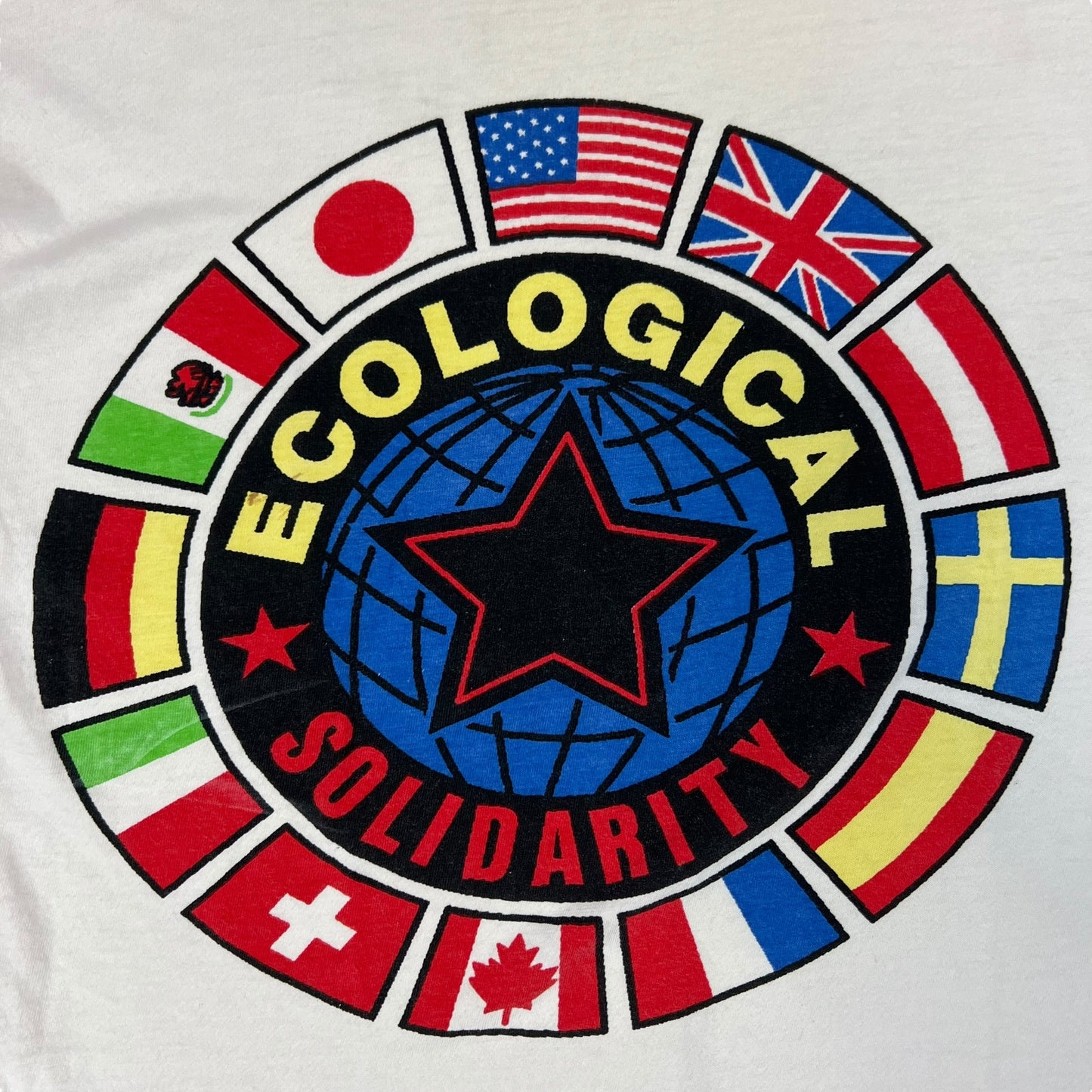 Vintage 80s Ecological Solidarity peace tee (S)