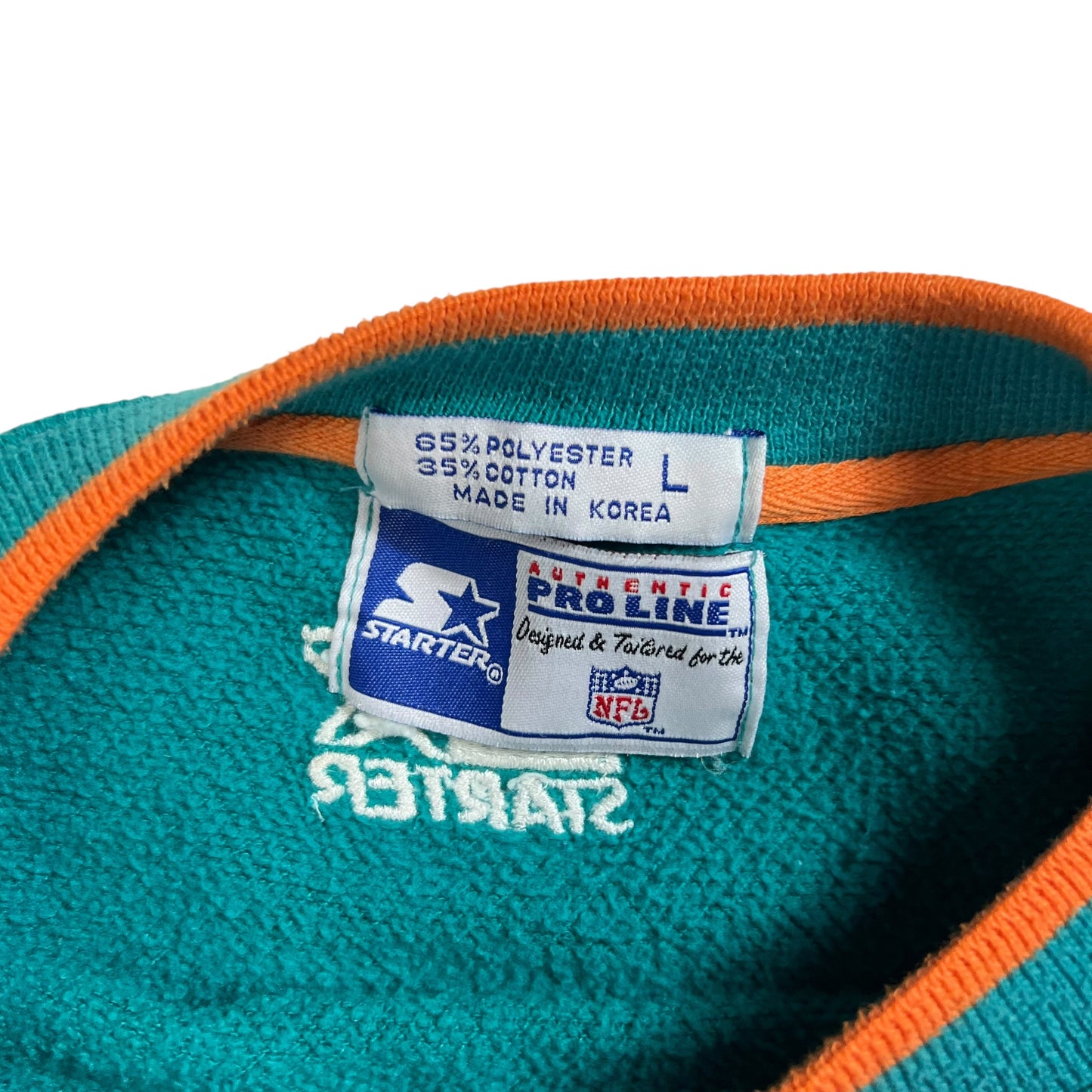 Vintage 90s Starter Miami Dolphins script tail sweep crewneck (L)