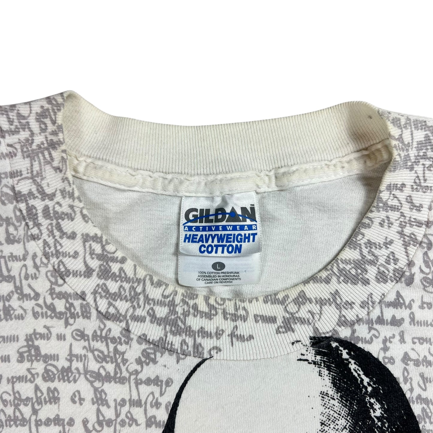 Vintage 90s William Shakespeare all over print tee (L)