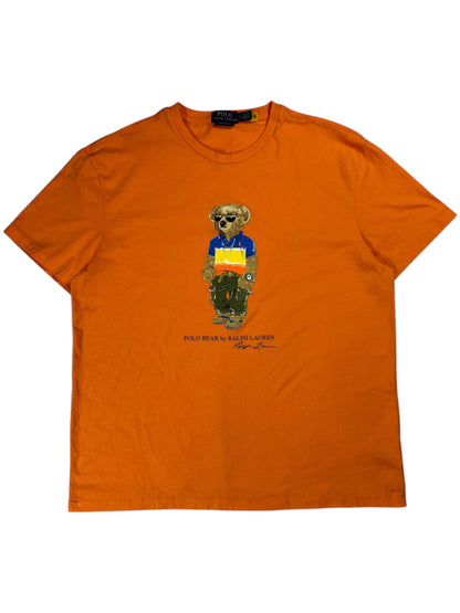 Y2K Polo Ralph Lauren Polo Bear orange tee (L)