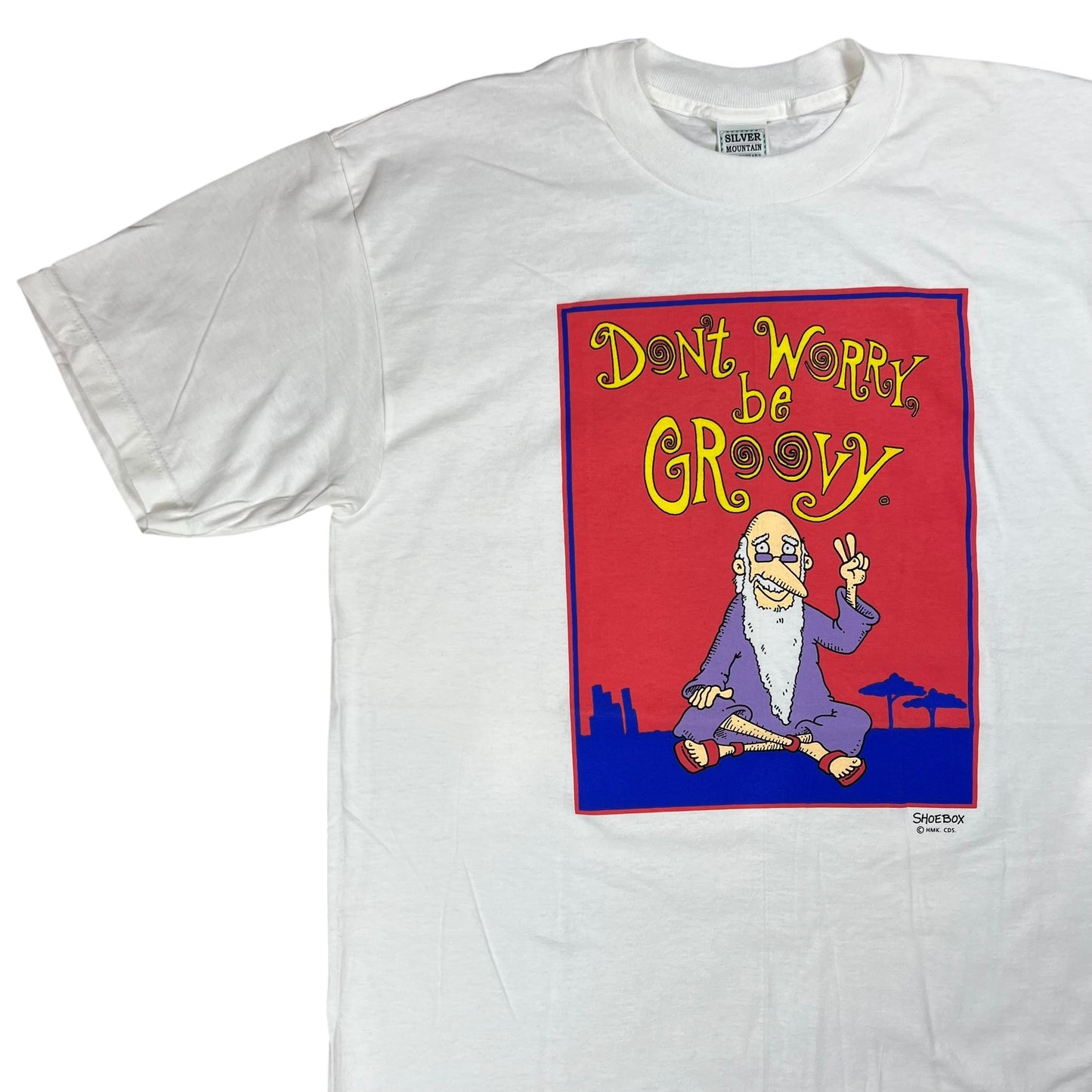 Vintage 90s Don’t Worry be Groovy Hippie tee (L)