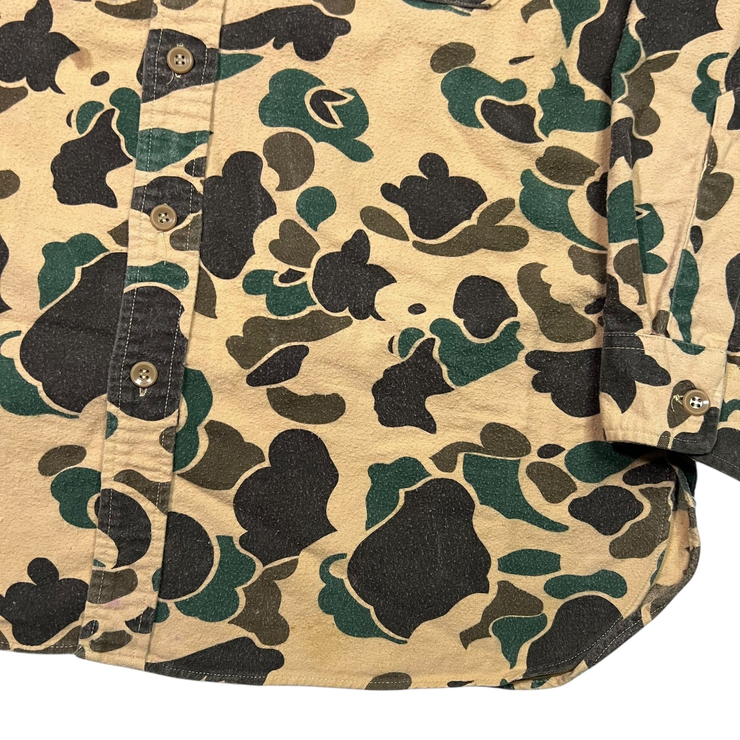Vintage 80s L.L. Bean duck camo chamois button up shirt (L)