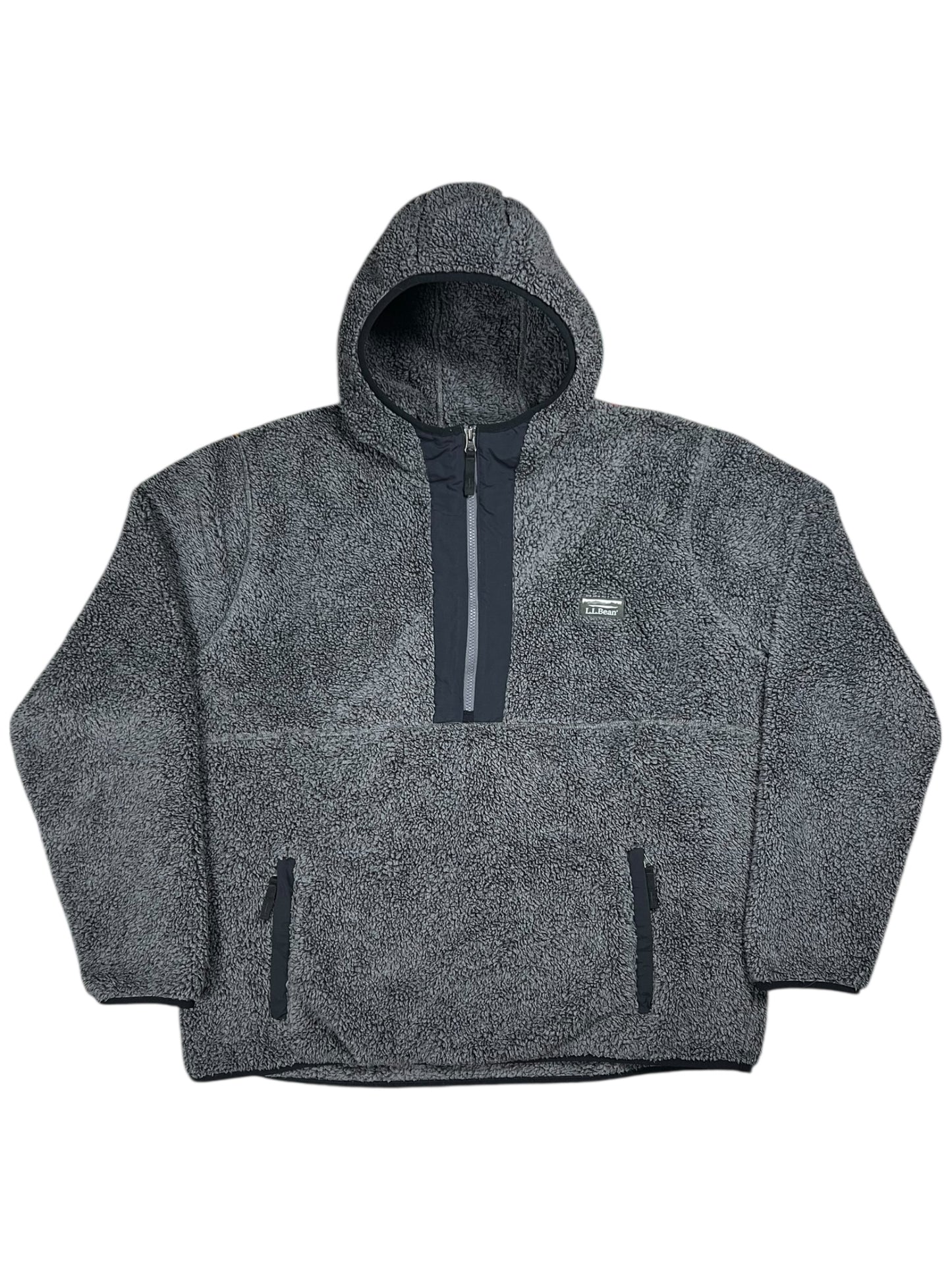 Vintage Y2K L.L. Bean Deep Pile Sherpa fleece anorak hoodie (XL)