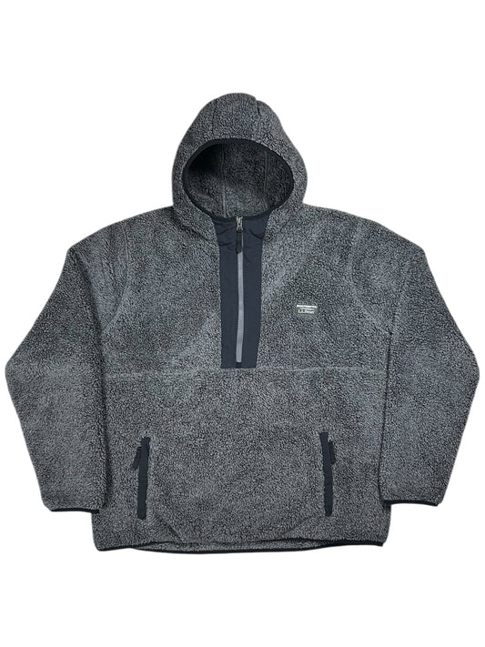 Vintage Y2K L.L. Bean Deep Pile Sherpa fleece anorak hoodie (XL)