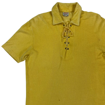 Vintage 1960s St. Michael terry yellow cloth polo shirt (M)