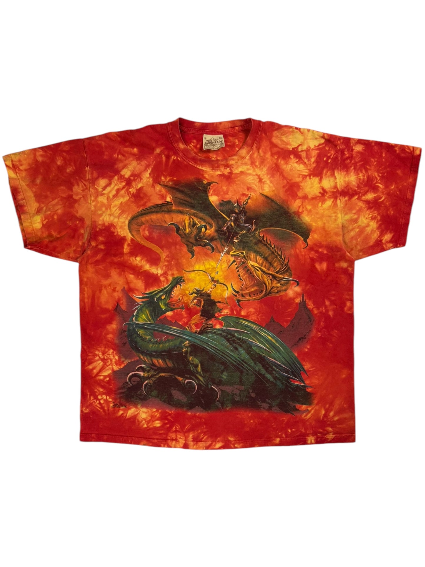 Vintage 2001 The Mountain The Duel Dragon Wizard tie dye tee (XL)