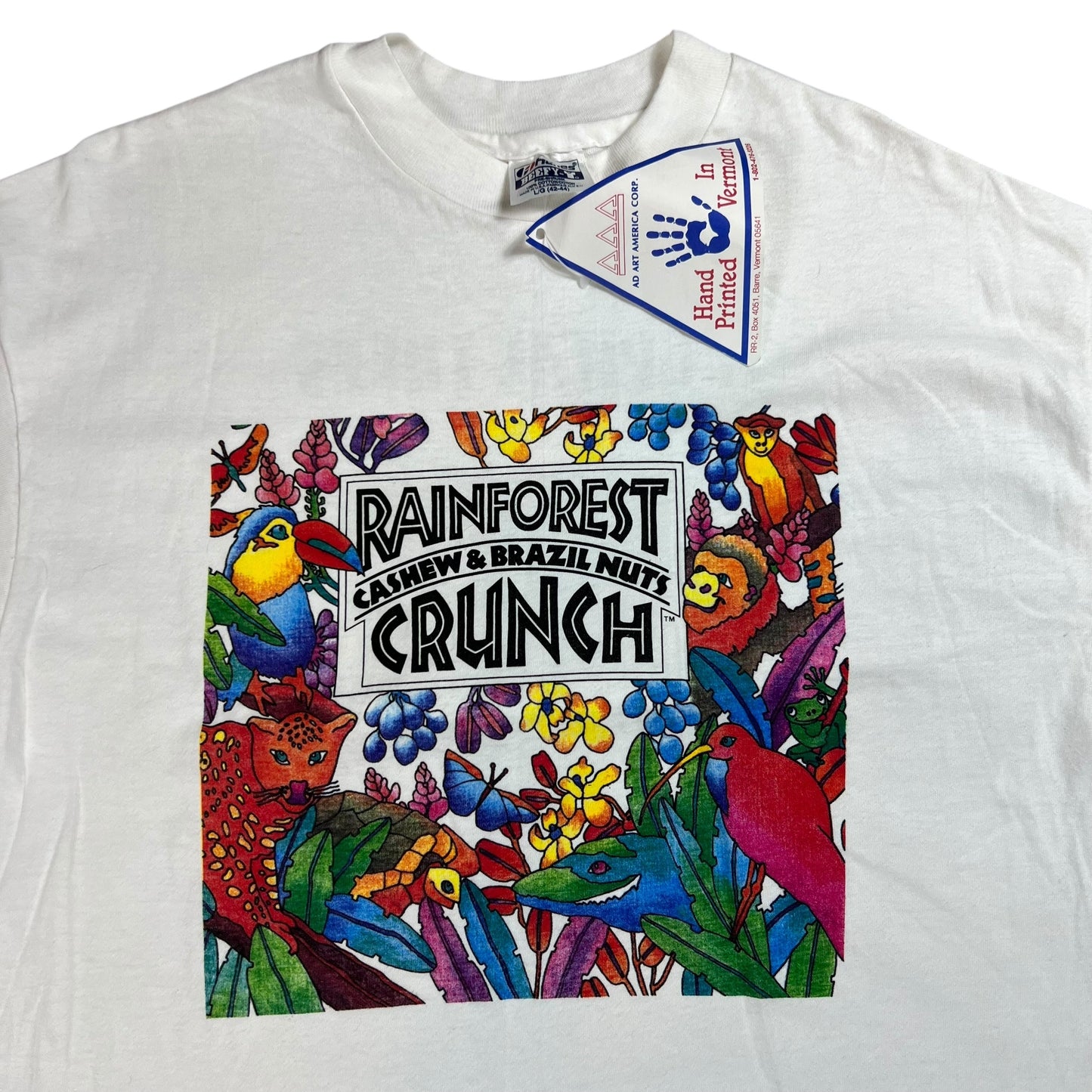 Vintage 90s Rainforest Crunch Cashew & Brazil Nuts Nature tee (L) DS NWT