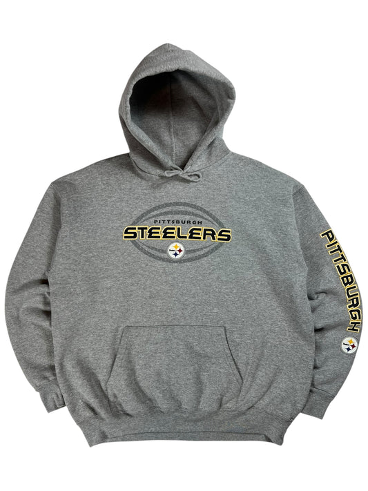 Vintage Y2K Pittsburgh Steelers sleeve print hoodie (XL)