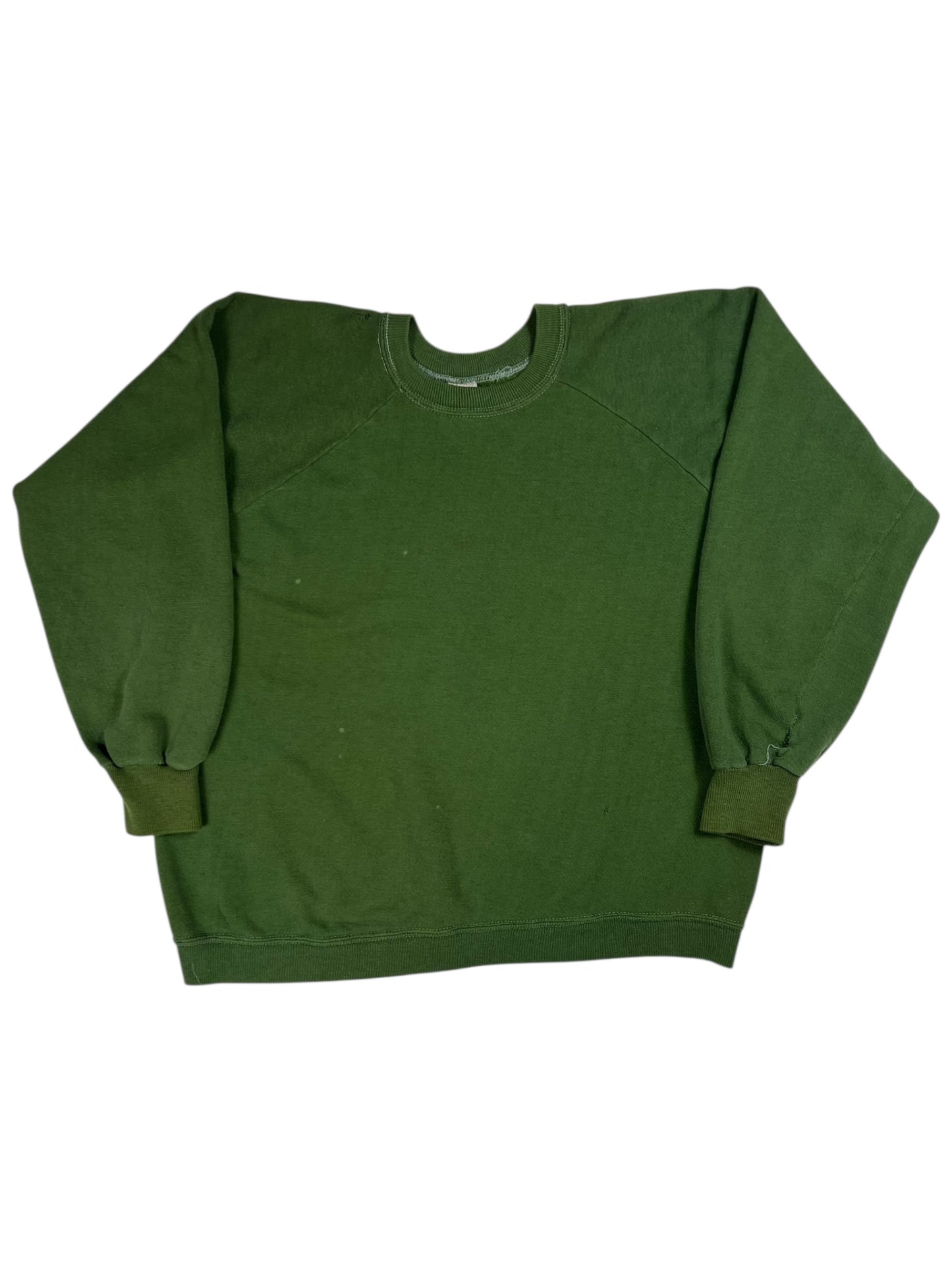 Vintage 1970s faded green blank crewneck (M)