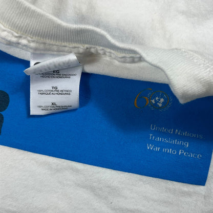 Vintage Y2K PEACE vs WAR Dove United Nations art tee (XL)