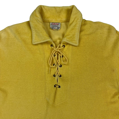 Vintage 1960s St. Michael terry yellow cloth polo shirt (M)