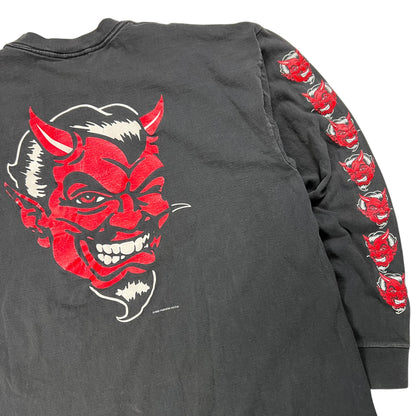 Vintage 1995 Fashion Victim Devil long sleeve print shirt (XL)