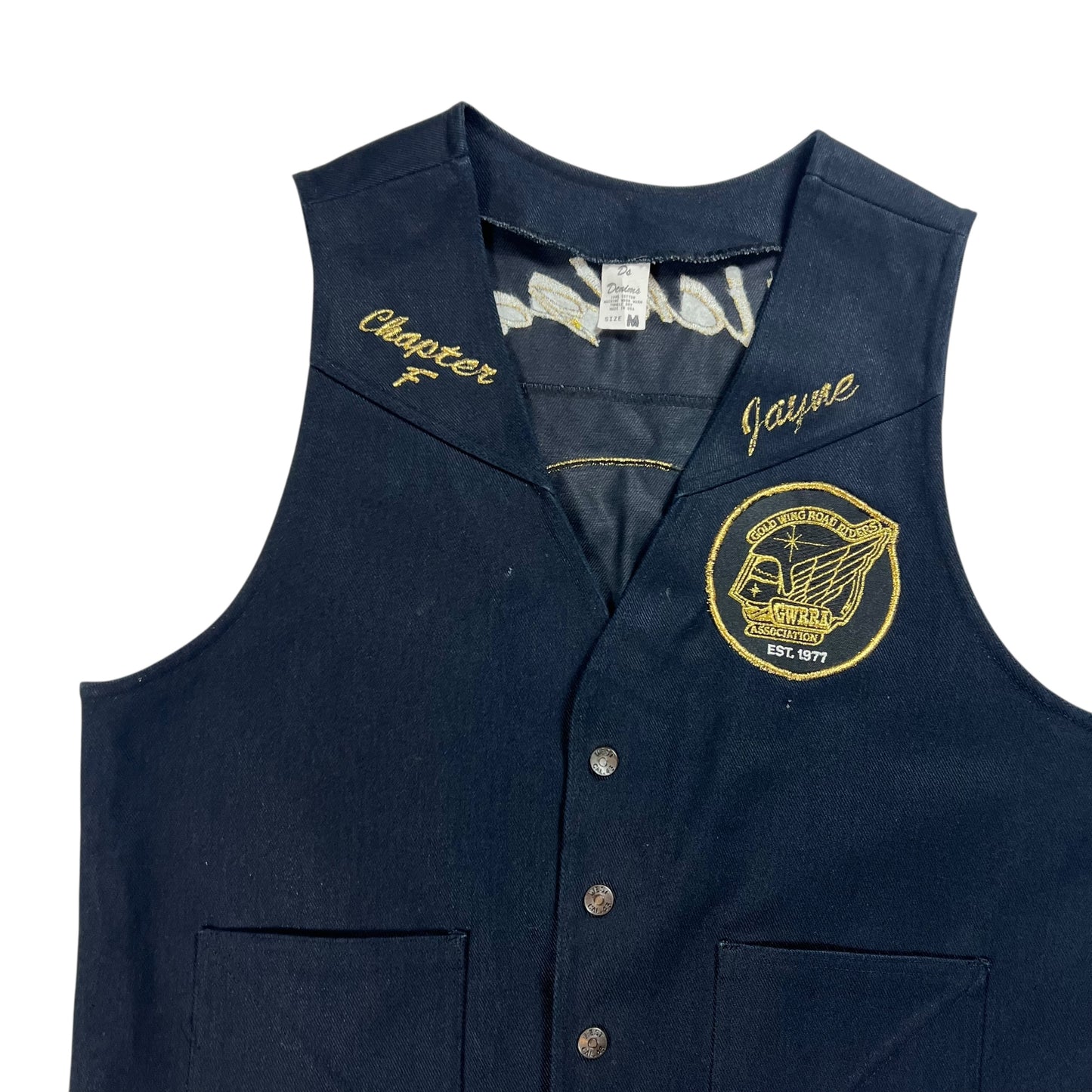 Vintage 80s Gold Wing Road Riders biker club vest (M)