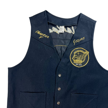 Vintage 80s Gold Wing Road Riders biker club vest (M)