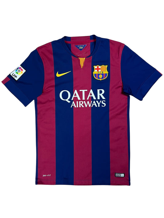 2014 Nike FC Barcelona Qatar Airways LFP soccer jersey (S)