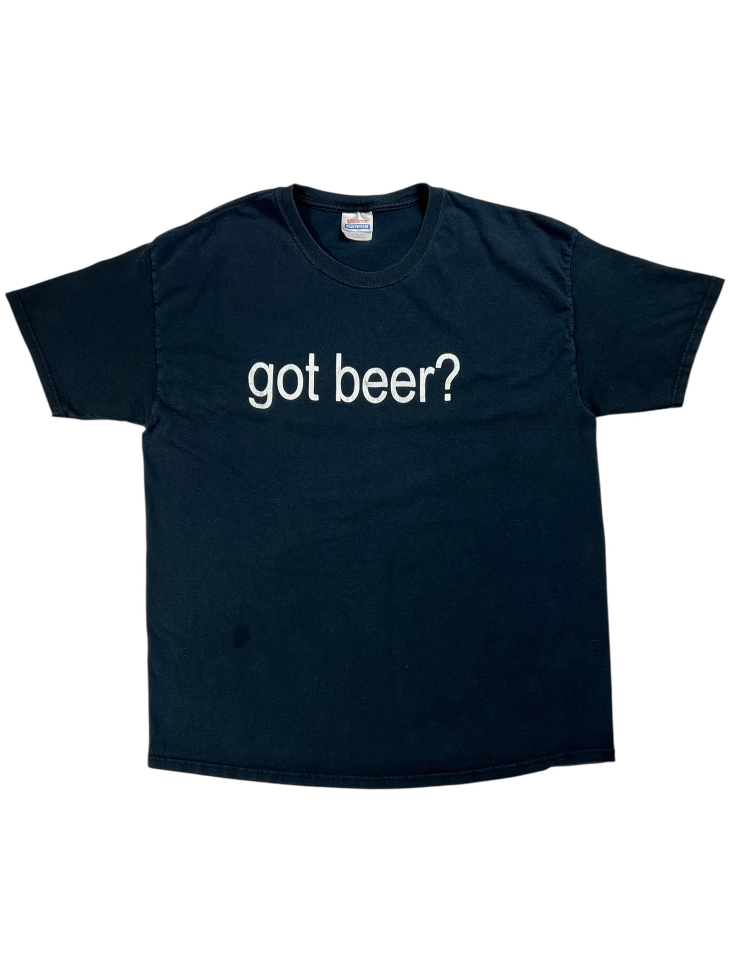 Vintage Y2K Hanes “got beer?” faded tee (XL)