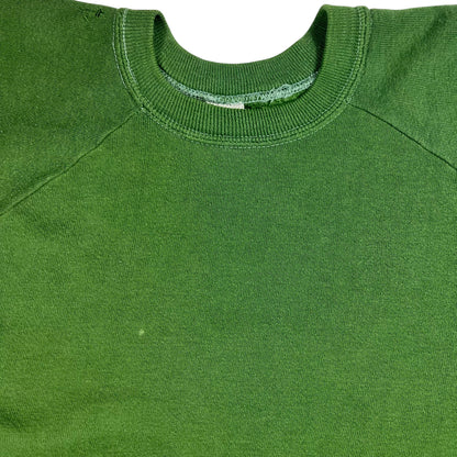 Vintage 1970s faded green blank crewneck (M)