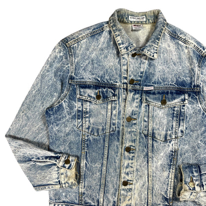 Vintage 90s GUESS Jeans acid wash worn denim jacket (M)