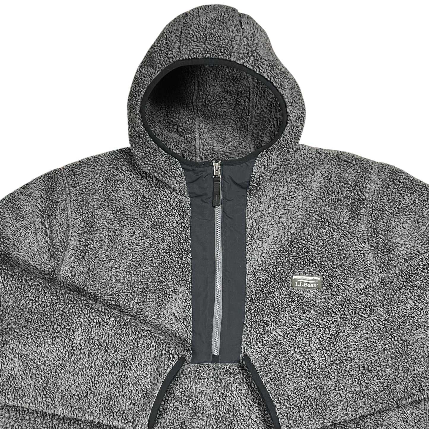 Vintage Y2K L.L. Bean Deep Pile Sherpa fleece anorak hoodie (XL)