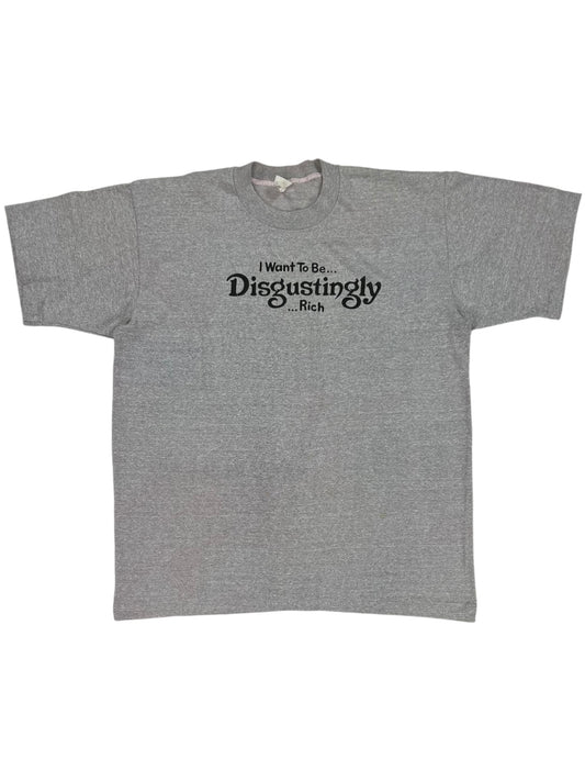 Vintage 80s I Want To be Disgustingly Rich tee (M)