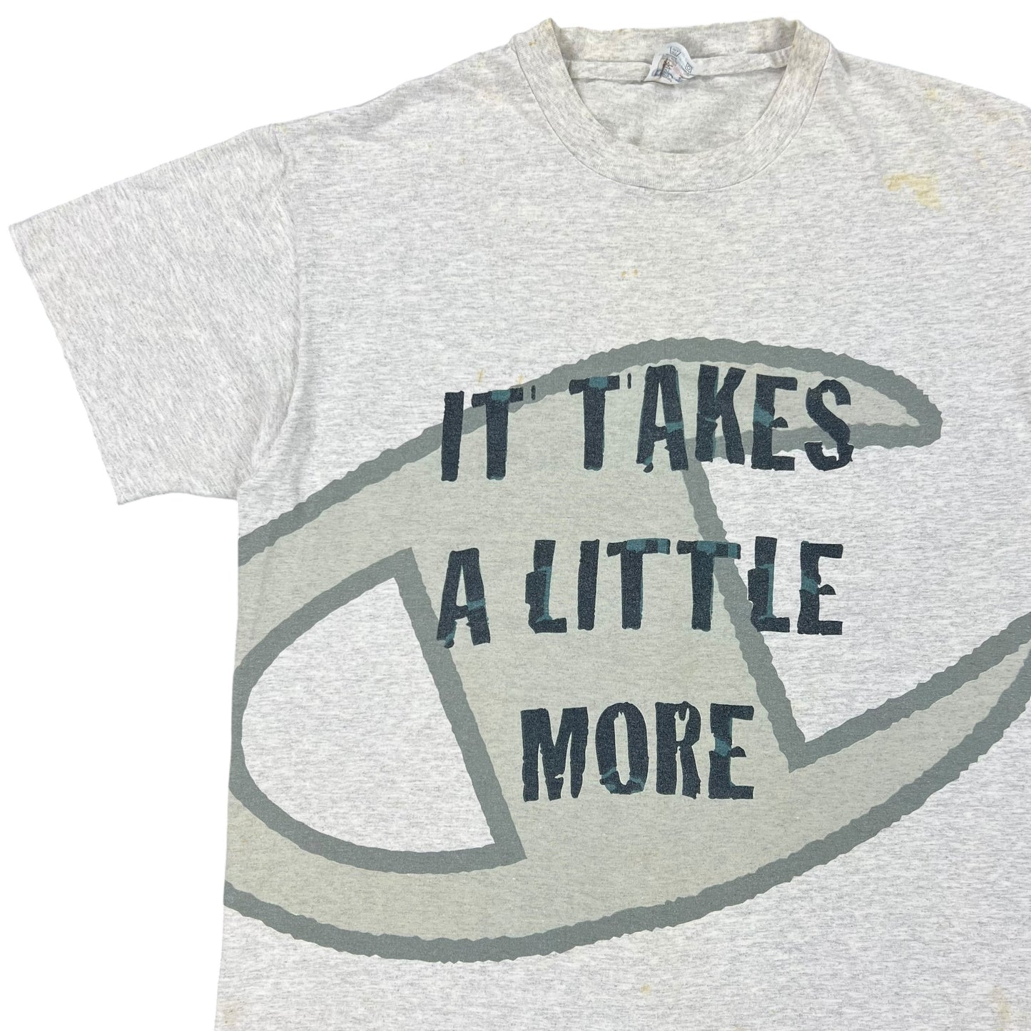 Vintage 90s Champion It Takes A Little More all over print tee (L)