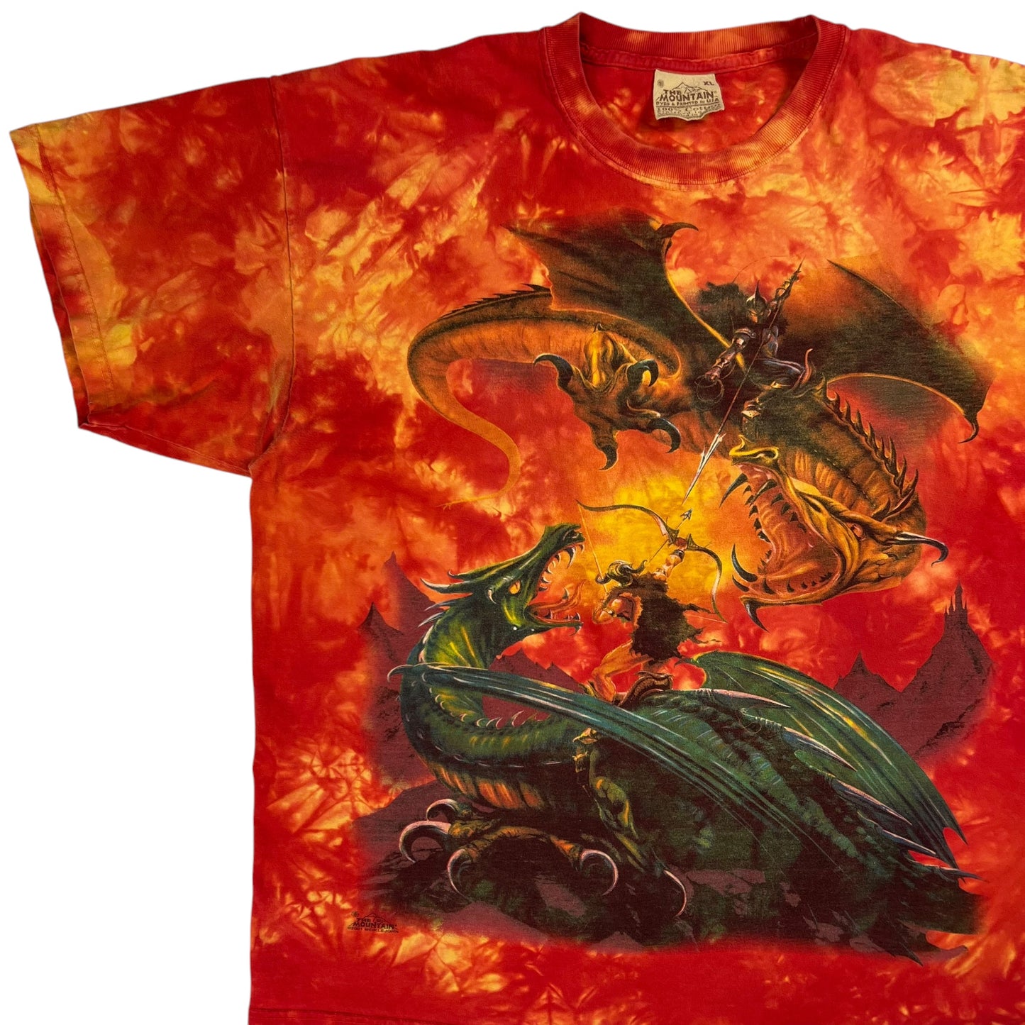 Vintage 2001 The Mountain The Duel Dragon Wizard tie dye tee (XL)