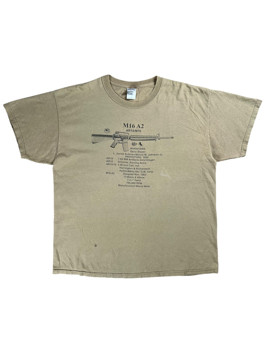 Vintage Y2K Colt AR15 M16 rifle gun tee (XL)