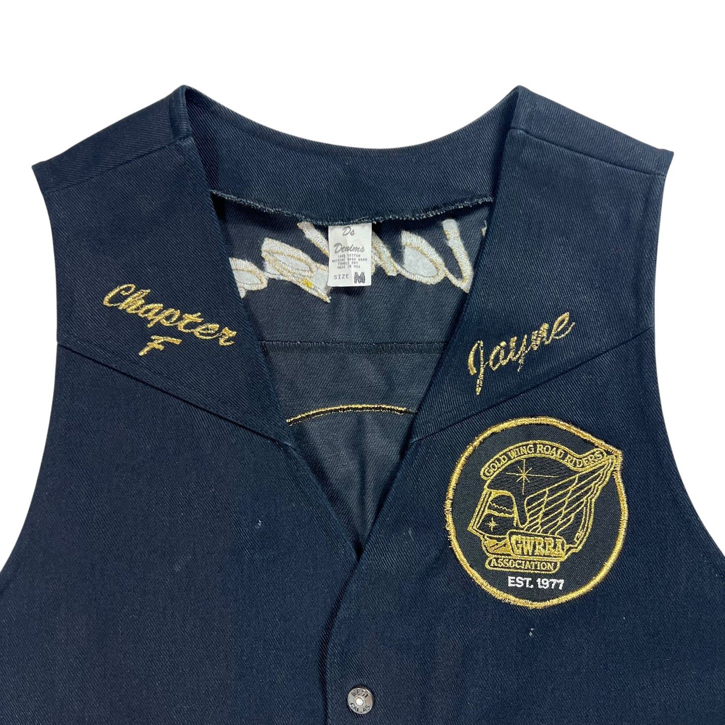 Vintage 80s Gold Wing Road Riders biker club vest (M)