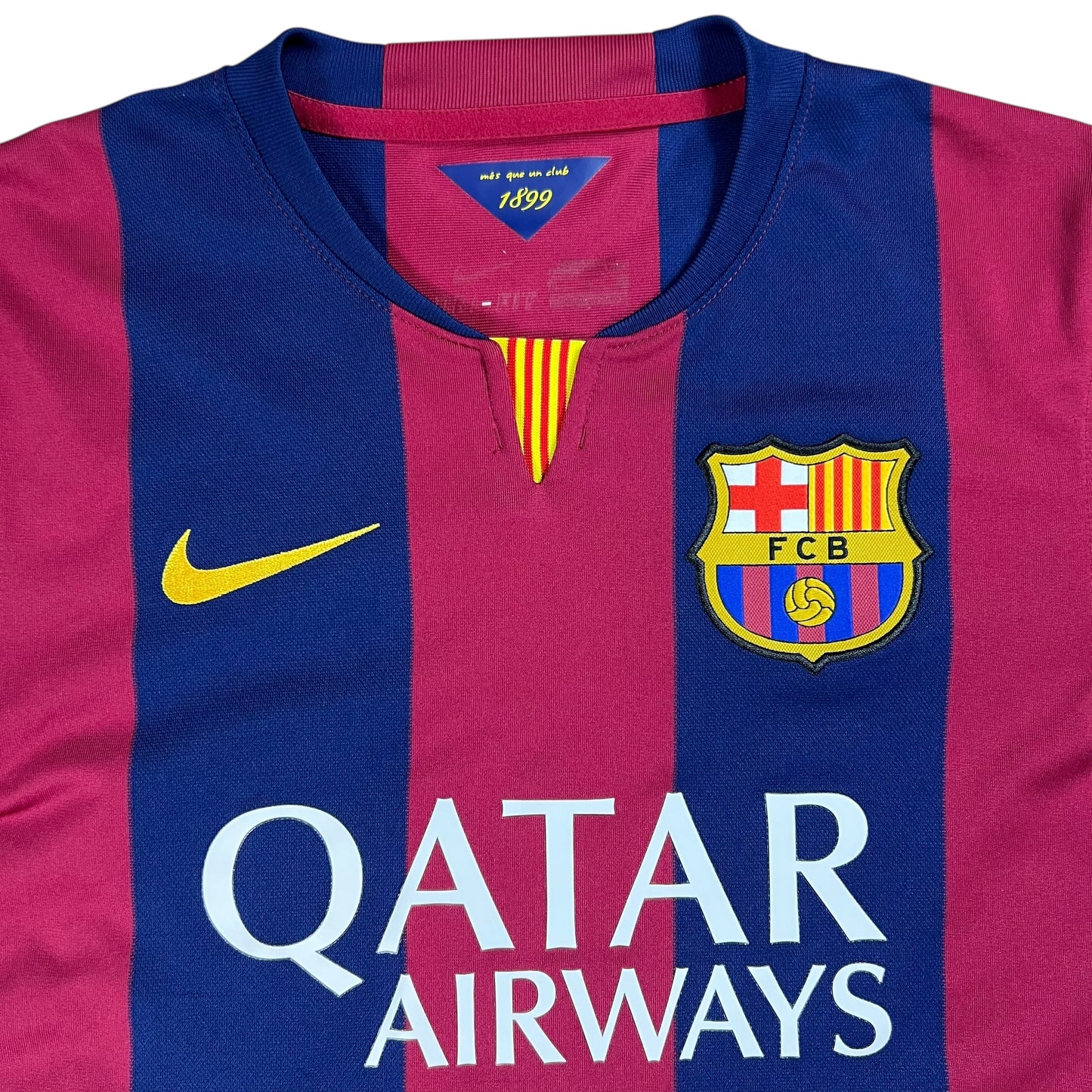 2014 Nike FC Barcelona Qatar Airways LFP soccer jersey (S)