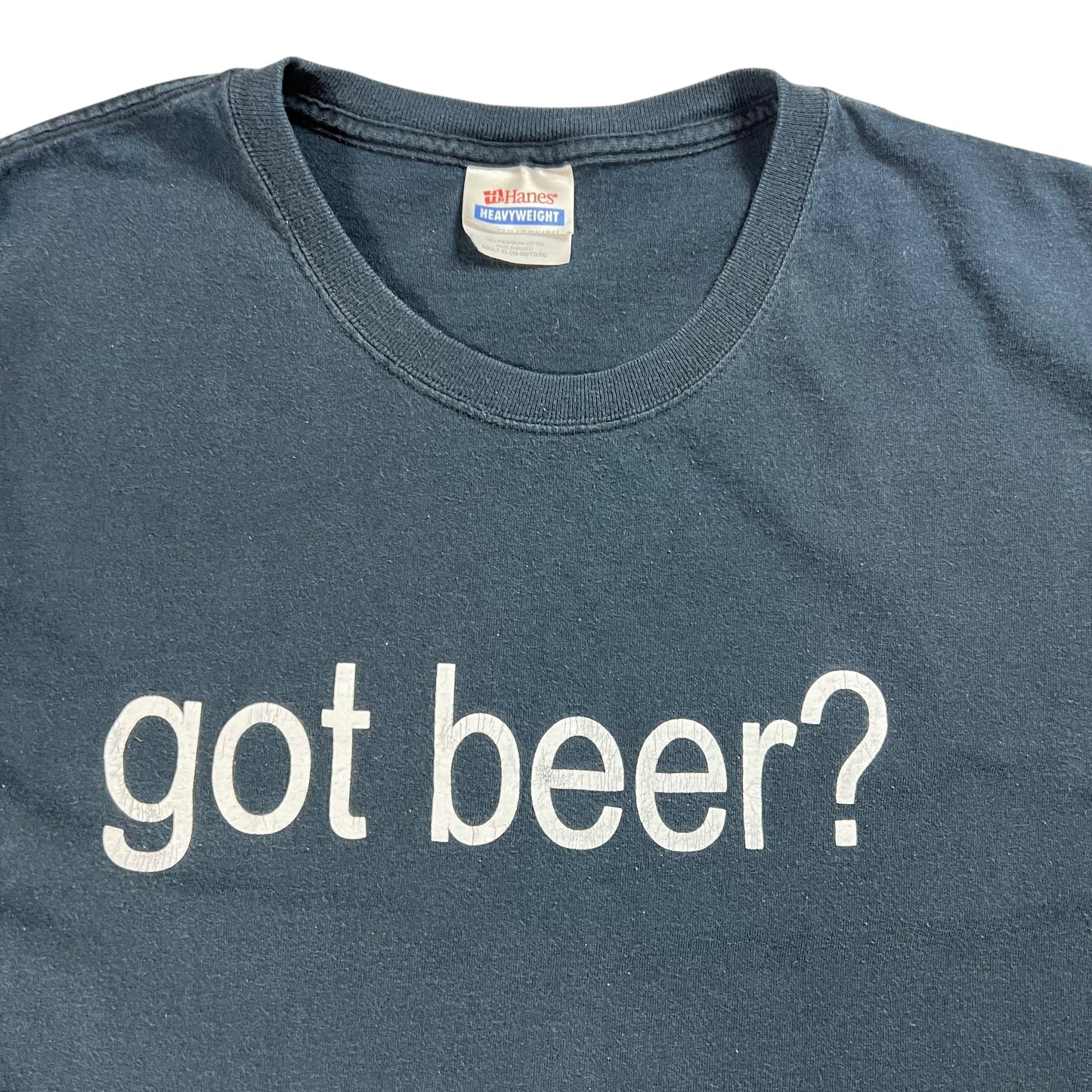 Vintage Y2K Hanes “got beer?” faded tee (XL)