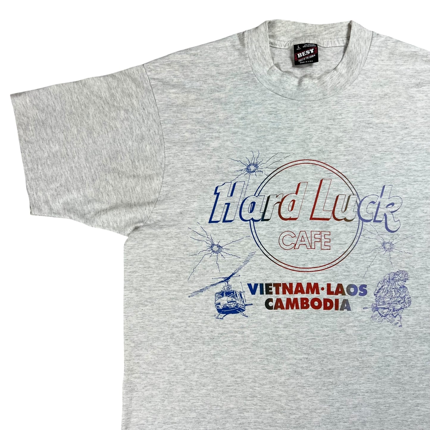 Vintage 80s Hard Luck Cafe American Militarism tee (L)