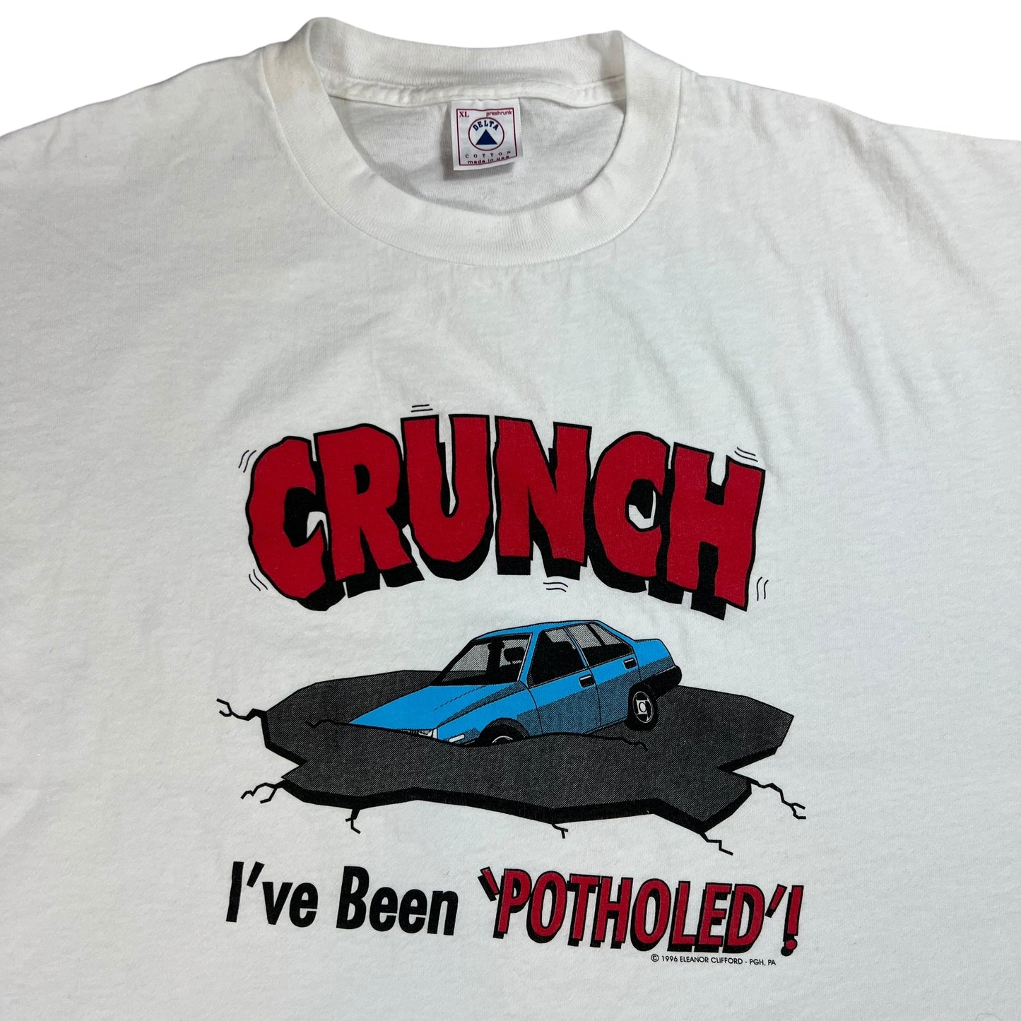 Vintage 1996 CRUNCH “I’ve been ‘POTHOLED’” tee (XL)