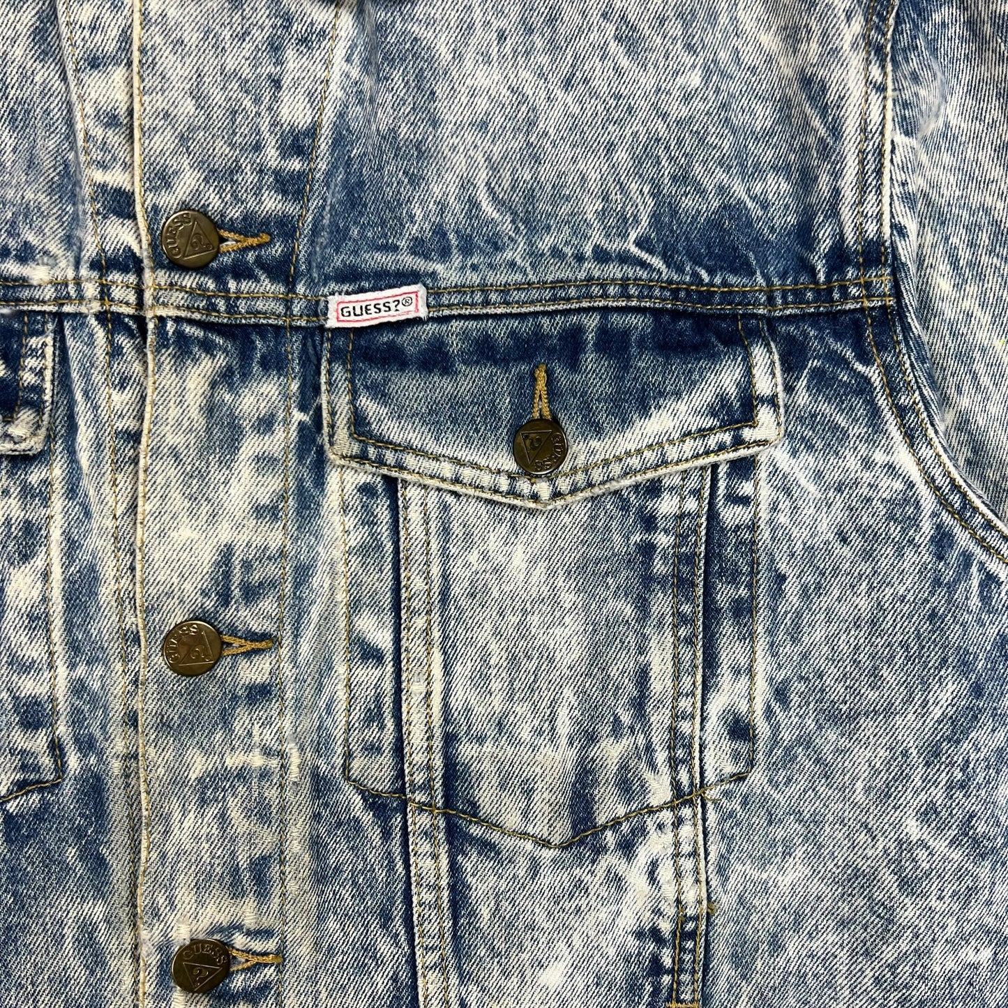 Vintage 90s GUESS Jeans acid wash worn denim jacket (M)