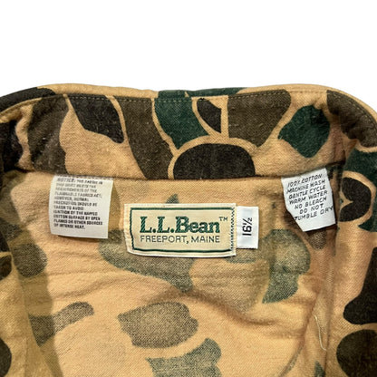 Vintage 80s L.L. Bean duck camo chamois button up shirt (L)