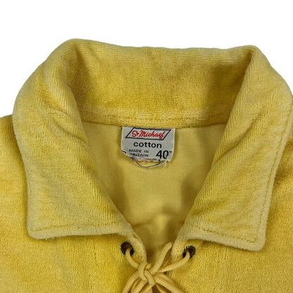 Vintage 1960s St. Michael terry yellow cloth polo shirt (M)